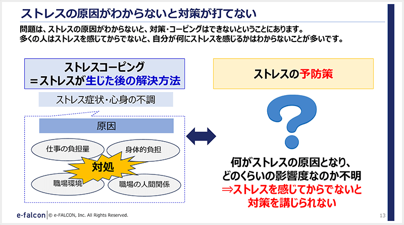 ストレスの原因が分からないと対策が打てない