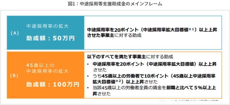 図1 中途採用等支援助成金のメインフレーム